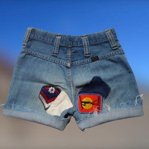 1970s Wrangler Slim Girls Cutoff Patch Shorts